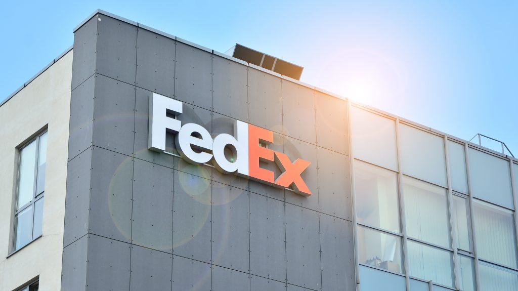 Fedex Logo on side of building