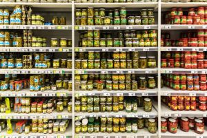  Pickles Jars On Supermarket Stand